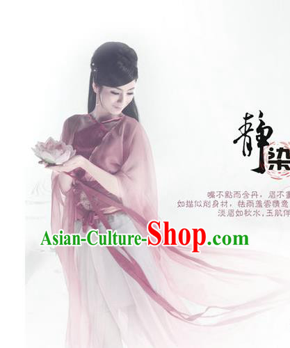Traditional Ancient Chinese Water Sleeves Dance Costume, Elegant Chinese Han Dynasty Imperial Consort Clothing for Women