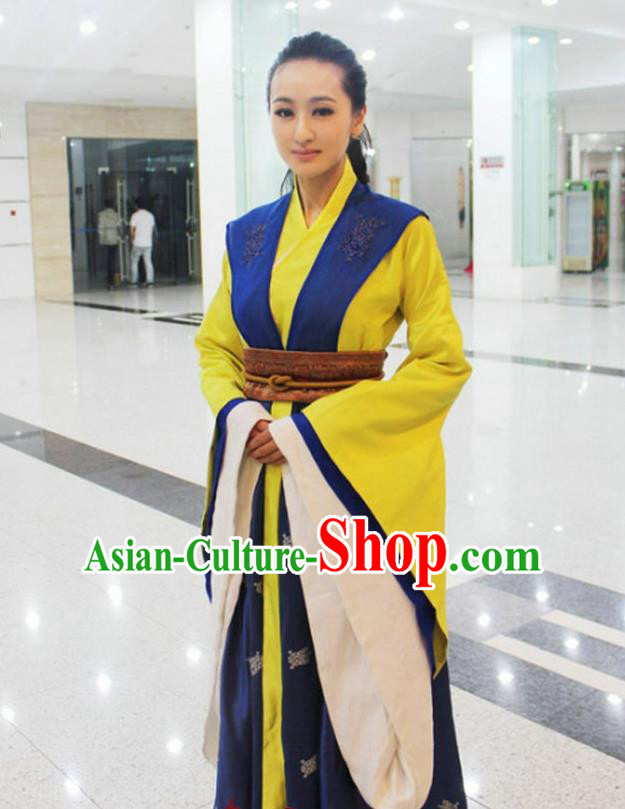 Traditional Ancient Chinese Female Officials Costume, Elegant Hanfu Clothing Chinese Han Dynasty Imperial Emperess Embroidered Clothing for Women