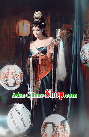 Traditional Ancient Chinese Imperial Consort Costume, Elegant Tube Hanfu Dress Clothing Chinese Tang Dynasty Imperial Emperess Tailing Clothing for Women