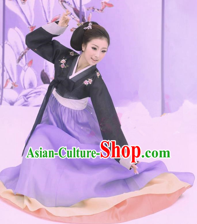 Traditional Ancient Chinese Koreans Costume, Elegant Clothing Chinese Koreans Embroidered Clothing for Women