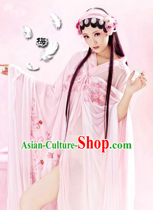 Traditional Ancient Chinese Peking Opera Imperial Consort Costume, Elegant Hanfu Clothing Chinese Tang Dynasty Imperial Emperess Embroidered Plum Blossom Clothing for Women
