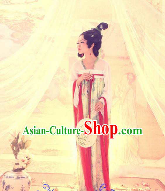 Traditional Ancient Chinese Imperial Consort Costume, Elegant Hanfu Clothing Chinese Tang Dynasty Palace Lady Tailing Clothing for Women