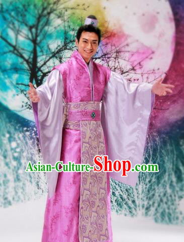Traditional Ancient Chinese Nobility Childe Costume, Hanfu Dress Chinese Tang Dynasty Imperial Prince Embroidered Clothing for Men