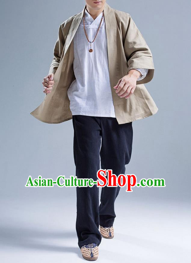 Top Chinese National Tang Suits Frock Costume Martial Arts Kung Fu Training Uniform Kung fu Unlined Upper Garment Chinese Male Zen Suit Gongfu Shaolin Wushu Clothing for Men