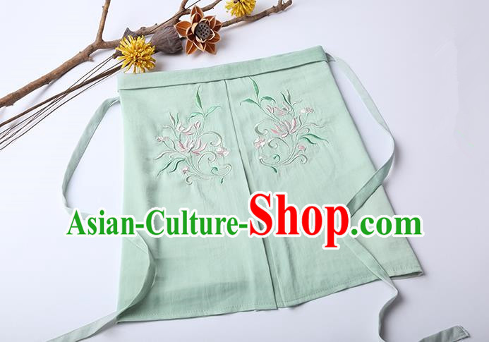 Traditional Ancient Chinese Costume Chest Wrap, Elegant Hanfu Boob Tube Top Clothing Chinese Song Dynasty Embroidery Lotus Green Condole Belt for Women