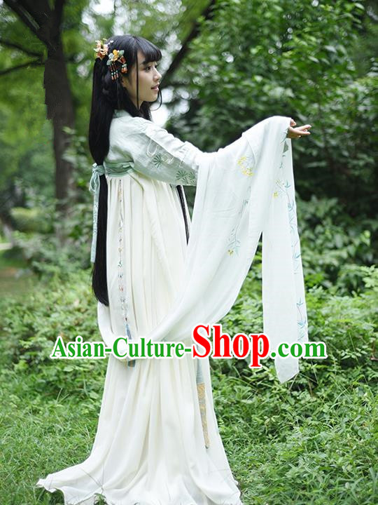 Traditional Ancient Chinese Female Costume Blouse and Dress Complete Set, Elegant Hanfu Clothing Chinese Ming Dynasty Palace Lady Embroidered Pine needles Clothing for Women