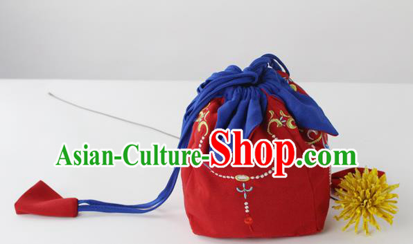 Traditional Ancient Chinese Embroidered Handbags Embroidered Stupa Wreaths All Lines Bag for Women