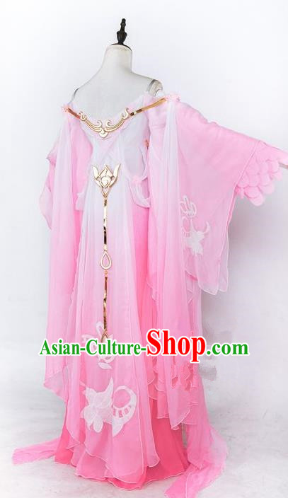 Traditional Asian Chinese Princess Costume, Elegant Hanfu Dance Wide Sleeves Clothing, Chinese Imperial Princess Tailing Embroidered Clothing, Chinese Cosplay Fairy Princess Empress Queen Cosplay Costumes for Women