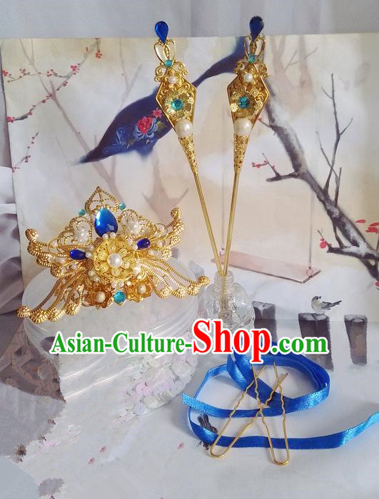 Traditional Handmade Chinese Ancient Classical Hair Accessories Complete Set, Hair Crown Hair Jewellery, Hair Fascinators Hairpins for Women