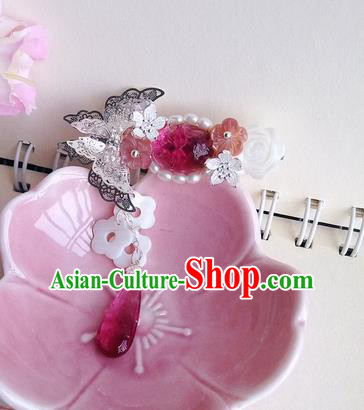 Traditional Handmade Chinese Ancient Classical Hair Accessories Butterfly Hairpin, Blueing Hair Claws Hair Jewellery, Hair Fascinators Hairpins for Women
