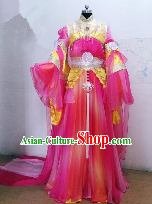 Traditional Ancient Chinese Imperial Consort Costume, Ancient Young Lady Elegant Hanfu Clothing Chinese Tang Dynasty Imperial Empress Cosplay Fairy Tailing Embroidered Dress for Women