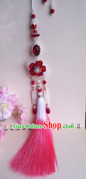 Traditional Chinese Handmade Ancient Hanfu Waist Jewelry colored Glaze Wearing Palace Pendant Gradient Sword Tassel for Women