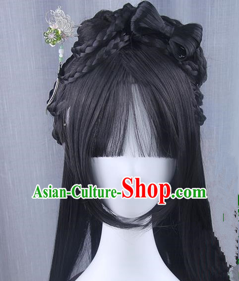 Traditional Handmade Ancient Chinese Tang Dynasty Imperial Empress Wig, Ancient Chinese Queen Wig for Women