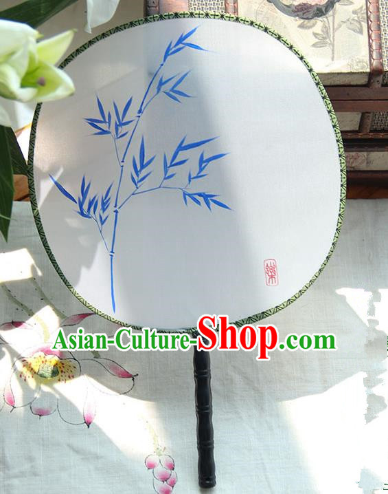 Traditional Handmade Ancient Chinese Tang Dynasty Imperial Princess Painting Bamboo Palace Lady Round Hanfu Silk Fan for Women