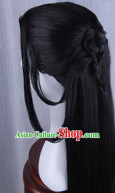 Traditional Handmade Ancient Chinese Han Dynasty Imperial Princess Wig, Ancient Chinese Hanfu Cosplay Fairy Swordsman Wig for Women
