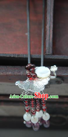 Traditional Handmade Chinese Ancient Princess Classical Hanfu Accessories Jewellery Red Glass Hair Sticks Hair Step Shake, Tassel Hair Fascinators Hairpins for Women