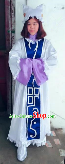 Traditional Ancient Chinese Classical Cartoon Character Uniform Cosplay Game Role Taoist Priest Costume and Headwear Complete Set for Men for Women