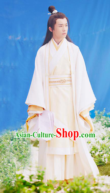 Traditional Ancient Chinese Nobility Childe Costume, Elegant Hanfu Male Lordling Dress Ancient Literati Clothing, China Warring States Period Qu Yuan Imperial Prince Embroidered Clothing for Men