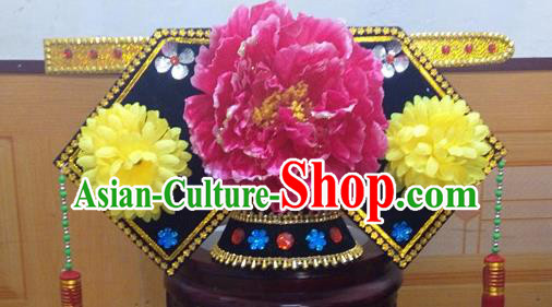 Traditional Chinese Ancient Costume Qing Dynasty Manchu Princess Headdress Hat Headband Flag Head for Women