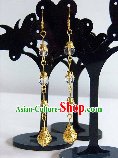 Traditional Handmade Chinese Ancient Classical Crystal Wedding Earrings for Women