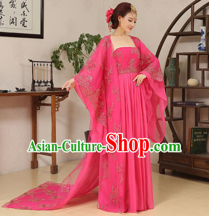 Traditional Ancient Chinese Imperial Emperess Dance Costume, Chinese Wedding Dress, Cosplay Chinese Peri Imperial Princess Tailing Clothing Hanfu for Women