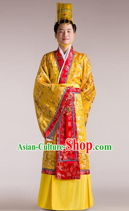Traditional Ancient Chinese Imperial Emperor Costume, Chinese Tang Dynasty Male Wedding Dress, Cosplay Chinese Imperial King Clothing Hanfu for Men