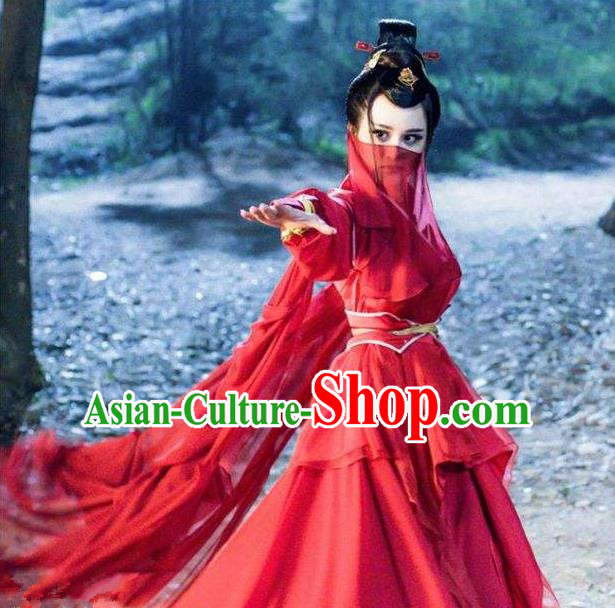 Traditional Ancient Chinese Dance Costume, Chinese Han Dynasty Dress, Cosplay Chinese Peri Imperial Princess Embroidered Clothing Hanfu for Women