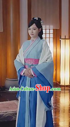 Traditional Ancient Chinese Imperial Princess Costume, Chinese Han Dynasty Young Lady Dance Dress, Cosplay Chinese Peri Embroidered Clothing Hanfu for Women