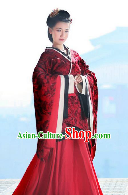 Traditional Ancient Chinese Imperial Emperess Costume, Chinese Han Dynasty Wedding Dress, Cosplay Chinese Princess Embroidered Clothing Hanfu Costume for Women