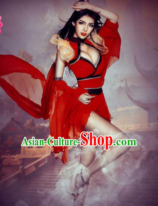 Traditional Ancient Chinese Imperial Princess Costume, Chinese Han Dynasty Dress, Cosplay Game Characters Chinese Peri Clothing for Women