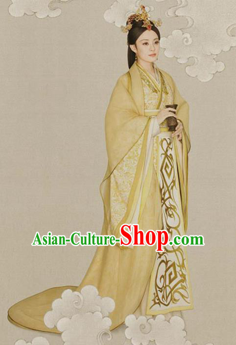 Traditional Ancient Chinese Imperial Emperess Costume, Chinese Han Dynasty Imperial Consort Dress, Cosplay Chinese Princess Embroidered Clothing Hanfu for Women