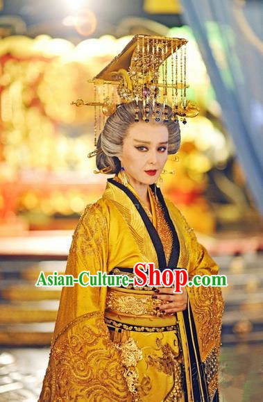 Traditional Ancient Chinese Empress Costume, Chinese Tang Dynasty Wu zetian Dress, Cosplay Chinese Imperial Queen Embroidered Tailing Clothing for Women