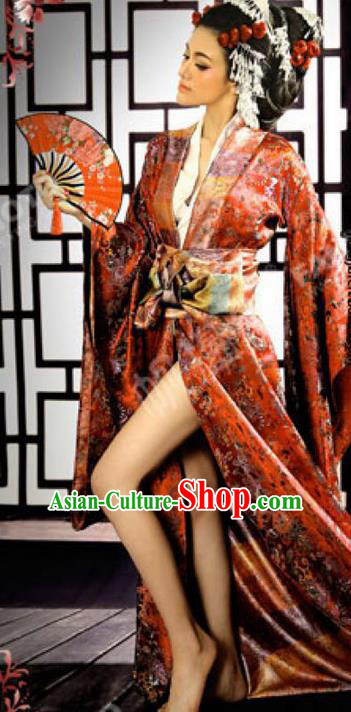 Traditional Ancient Chinese Imperial Emperess Costume, Chinese Tang Dynasty Sexy Kimono Dress, Cosplay Chinese Imperial Consort Clothing for Women