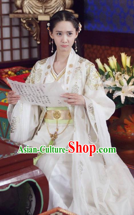 Traditional Ancient Chinese Imperial Princess Costume, Chinese Han Dynasty Young Lady Dress, Cosplay Chinese Imperial Princess Embroidered Tailing Clothing Hanfu for Women