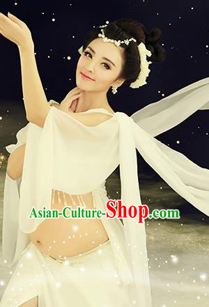 Traditional Ancient Chinese Dunhuang Flying Fairy Costume, Chinese Tang Dynasty Dance Ribbon Dress, Cosplay Chinese Peri Imperial Empress Clothing for Pregnant Women