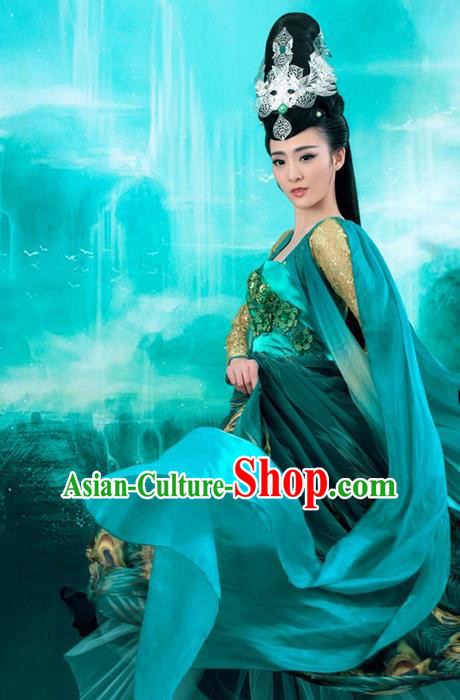 Traditional Ancient Chinese Imperial Emperess Costume, Chinese Classic Dance Dress, Cosplay Fairy Tale Chinese Peri Imperial Princess Clothing for Women
