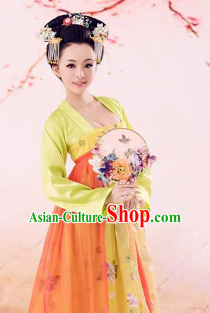 Traditional Ancient Chinese Imperial Emperess Costume, Chinese Tang Dynasty Dance Dress, Chinese Peri Imperial Princess Butterfly Hanfu Clothing for Women
