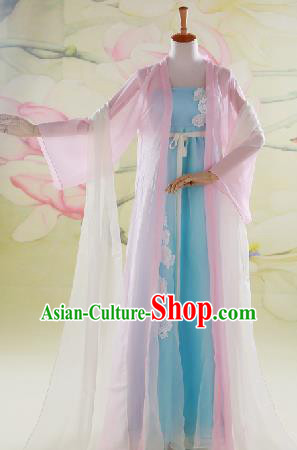 Traditional Ancient Chinese Swordswoman Costume, Chinese Han Dynasty Fairy Dress, Cosplay Game Character Chinese Peri Princess Lace Clothing for Women