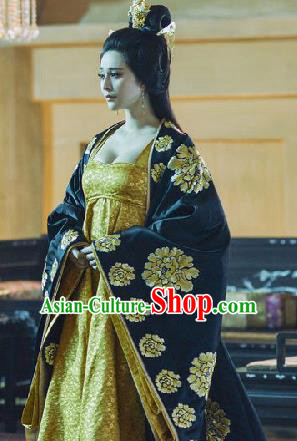 Traditional Ancient Chinese Imperial Consort Costume, Chinese Tang Dynasty Princess Dress, Cosplay Chinese Imperial Concubine Embroidered Trailing Clothing for Women