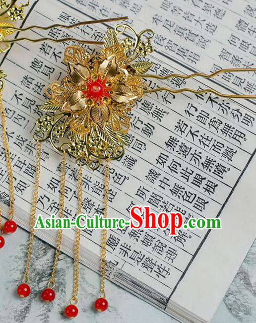 Chinese Wedding Jewelry Accessories, Traditional Xiuhe Suits Wedding Bride Butterfly Headwear, Wedding Tiaras, Ancient Chinese Harpins for Women