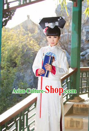 Traditional Ancient Chinese Imperial Concubine Costume, Chinese Qing Dynasty Manchu Palace Lady Dress, Cosplay Chinese Manchu Minority Princess Clothing for Women