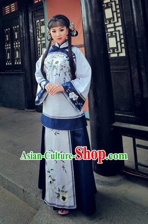 Traditional Ancient Chinese Costume Xiuhe Suit, Chinese Late Qing Dynasty Female Dress, Republic of China Embroidered Ink Painting Clothing for Women