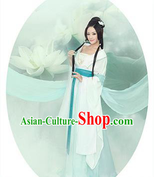 Traditional Ancient Chinese Imperial Princess Costume, Chinese Tang Dynasty Young Lady Dress, Cosplay Chinese Peri Princess Embroidered Hanfu Clothing for Women