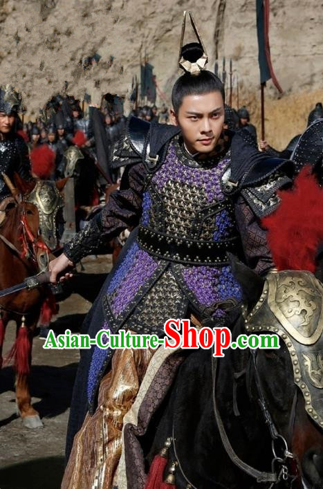 Traditional Ancient Chinese Nobility Childe Costume, Elegant Hanfu Western Wei Dynasty Swordsman Corselet General Clothing, Chinese Northern Dynasties Aristocratic Strategos Armour Clothing for Men
