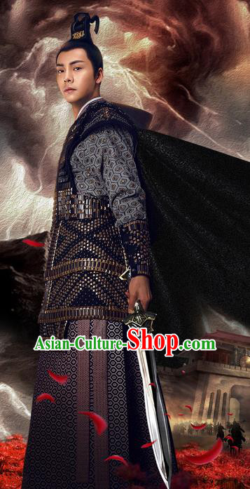 Traditional Ancient Chinese Nobility Childe Costume, Elegant Hanfu Western Wei Dynasty Prince Swordsman Corselet General Clothing, Chinese Northern Dynasties Aristocratic Strategos Armour Clothing for Men