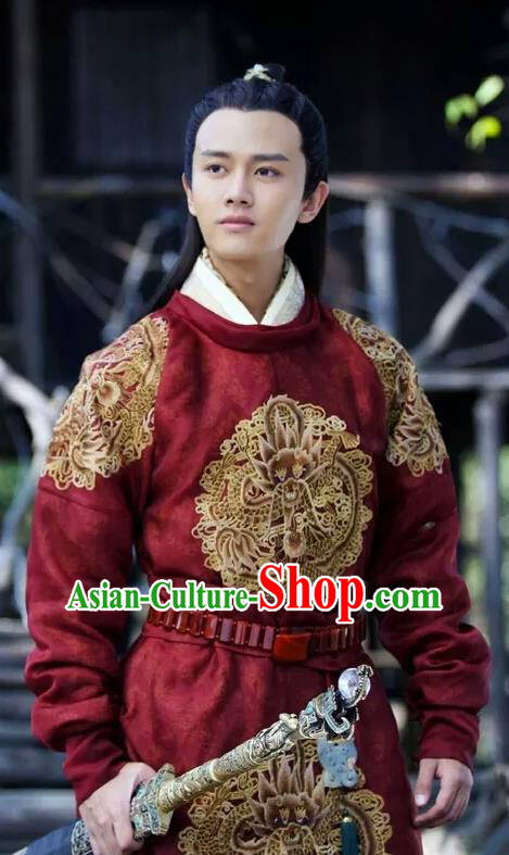 Traditional Ancient Chinese Nobility Childe Costume, Elegant Hanfu Male Lordling Dress, Tang Dynasty Swordsman Clothing, China Imperial Crown Prince Embroidered Dragon Clothing for Men