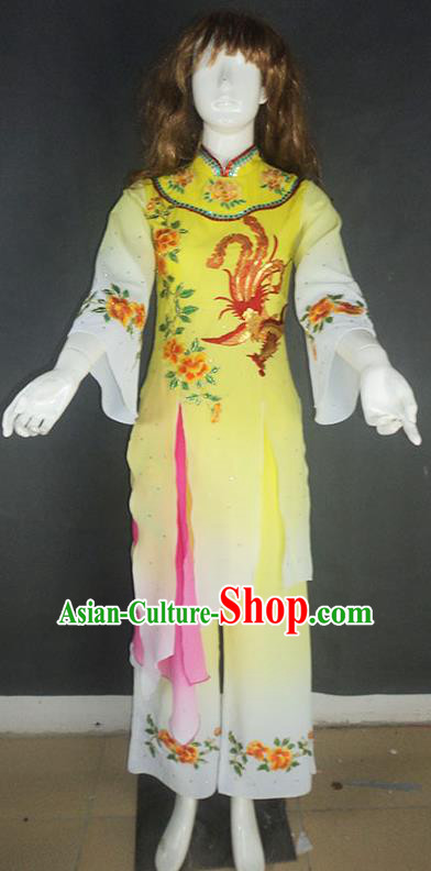 Traditional Chinese Ancient Yangge Fan Dancing Costume, Folk Dance Water Sleeve Uniforms, Classic Tang Dynasty Flying Dance Elegant Fairy Dress Drum Palace Dance Clothing for Women
