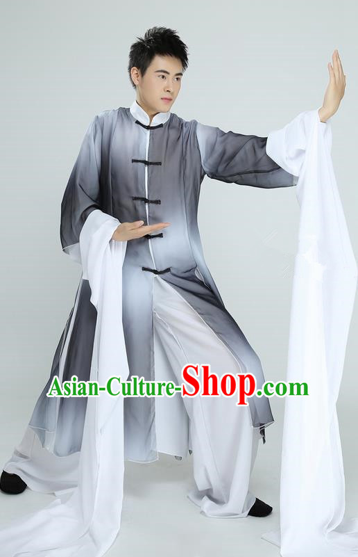 Traditional Chinese Ancient Costume, Folk Dance Kung fu Uniforms, Classic Dance Martial Art Elegant Clothing for Men