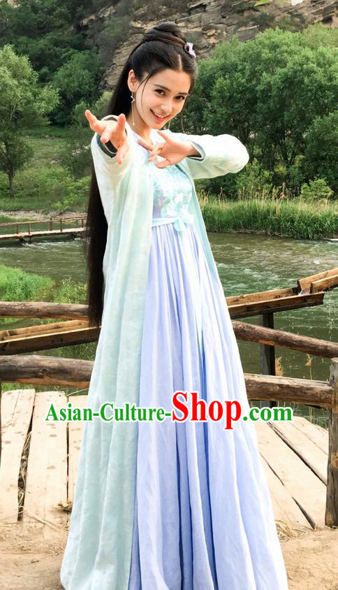 Traditional Ancient Chinese Elegant Female Swordsman Costume, Chinese Warring States Period Dynasty Imperial Princess Fairy Dress, Cosplay Princess Chinese Nobility Hanfu Embroidered Clothing for Women