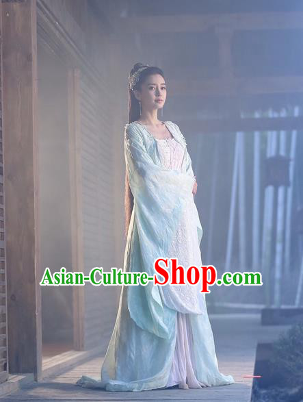 Traditional Ancient Chinese Female Swordsman Costume, Chinese Warring States Period Imperial Princess Fairy Elegant Dress, Cosplay Princess Chinese Nobility Hanfu Tailing Clothing for Women